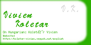 vivien koletar business card